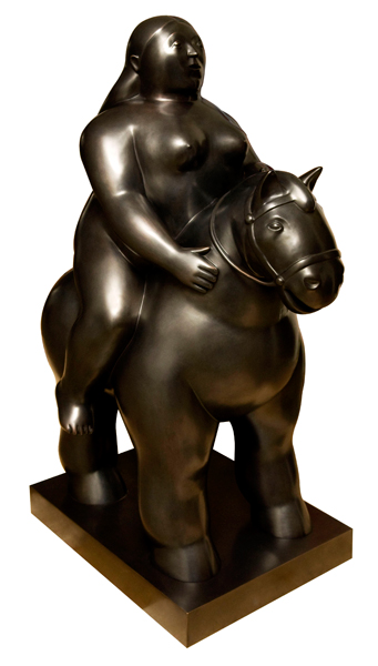 Donna a Cavallo bronze sculpture by artist Fernando Botero