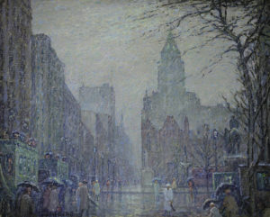 De Voll-Showery Day, Fifth Avenue at teh Plaza, 1927