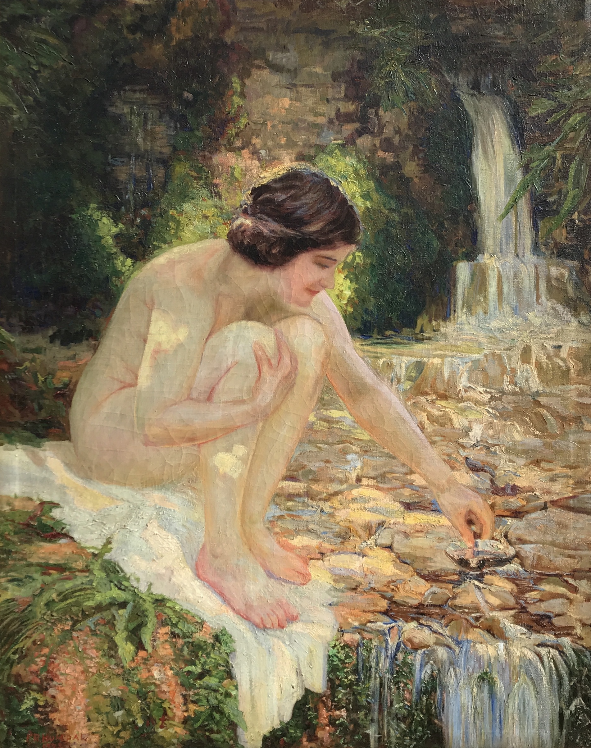 girls naked by a stream