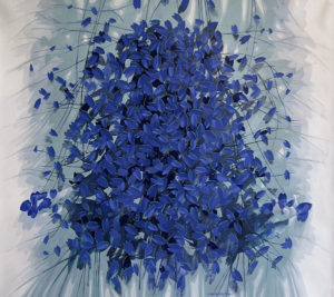"Deep Blue" oil on linen painting by artist Ivan Loboguerrero